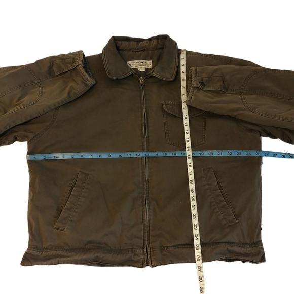 Vintage NATURAL ISSUE Jacket Men's Large Brown Insulated Full Zip Distressed - Picture 4 of 12